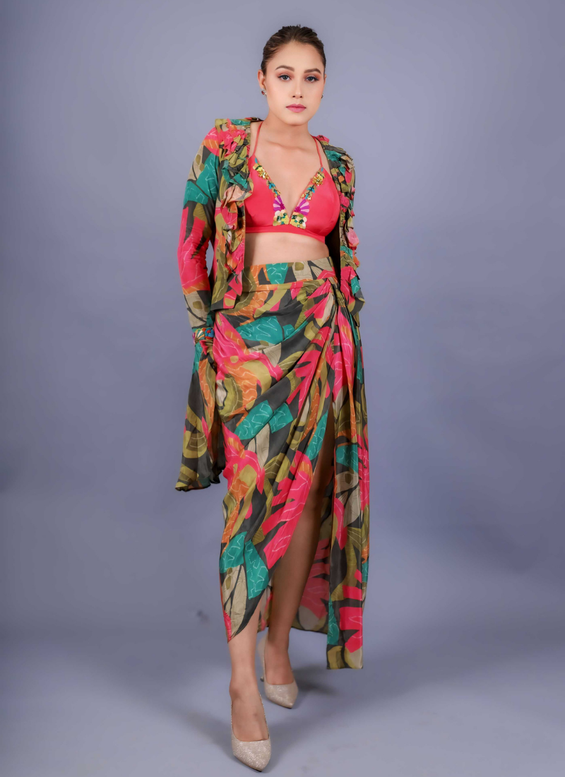 Frond Vibe Dhoti jacket Style