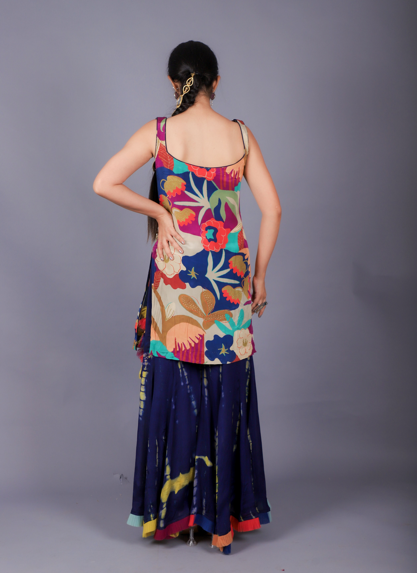Blue kodi sharara suit