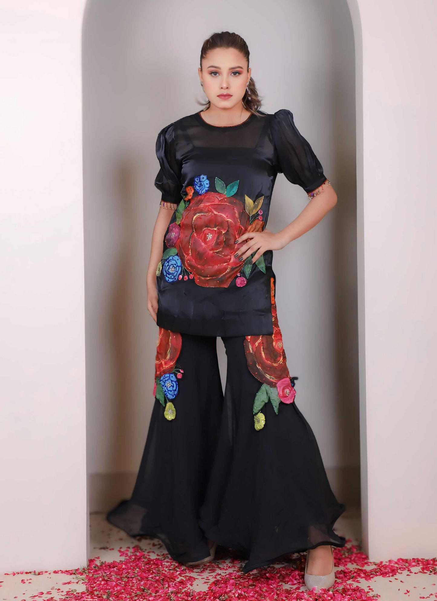 Black Hand Painted Shirt Shrara