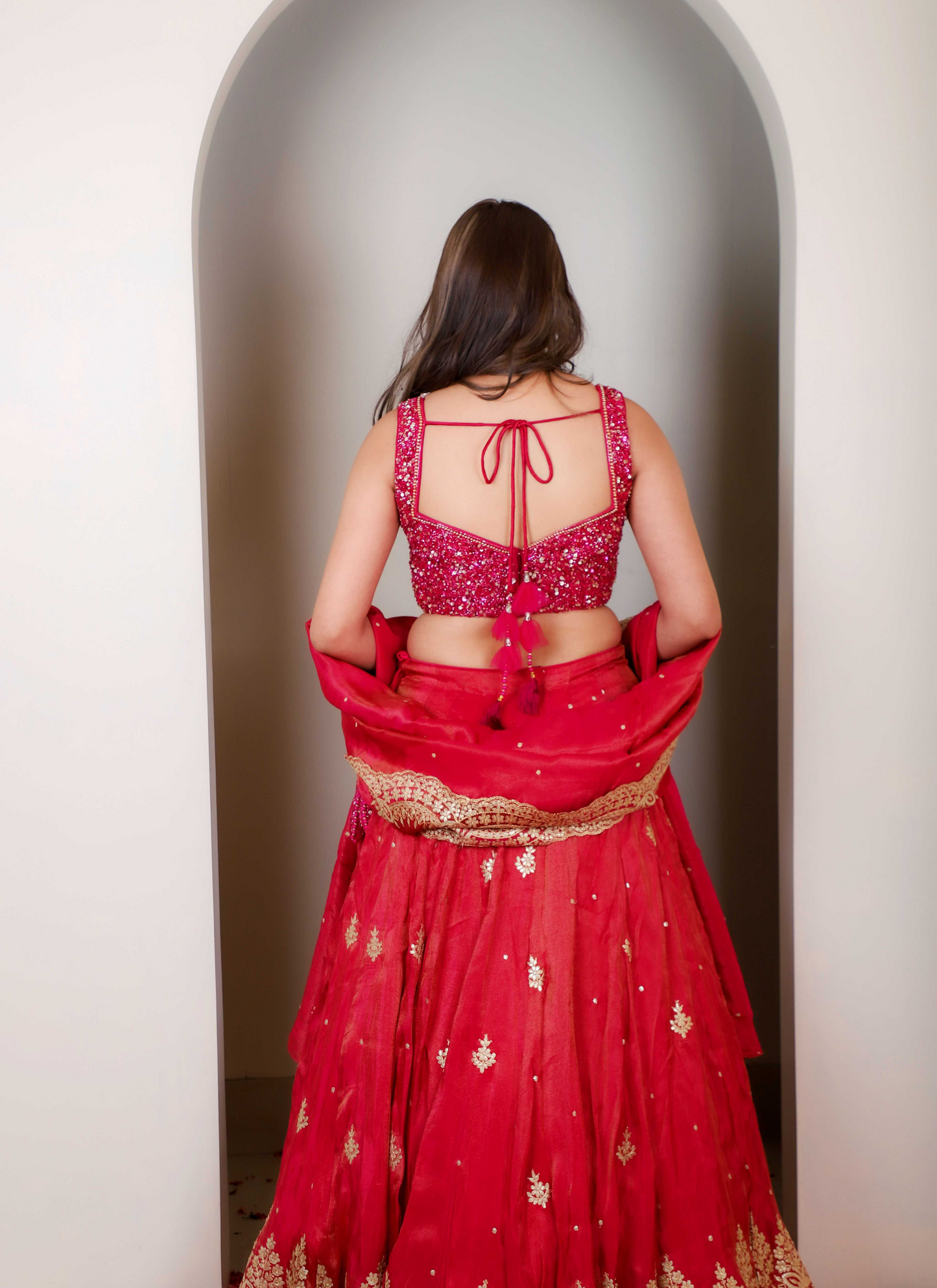 megenta pink lehenga set