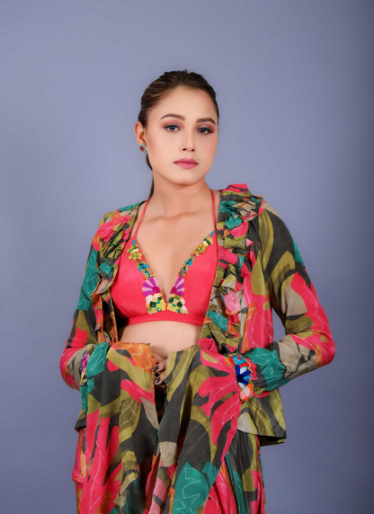 Frond Vibe Dhoti jacket Style