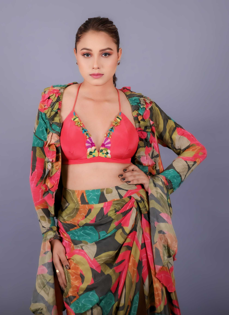 Frond Vibe Dhoti jacket Style