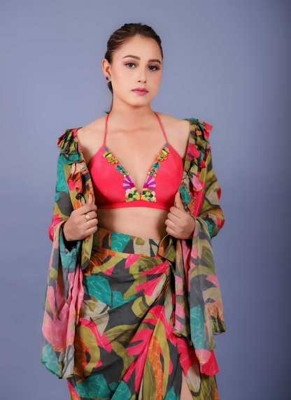 Frond Vibe Dhoti jacket Style