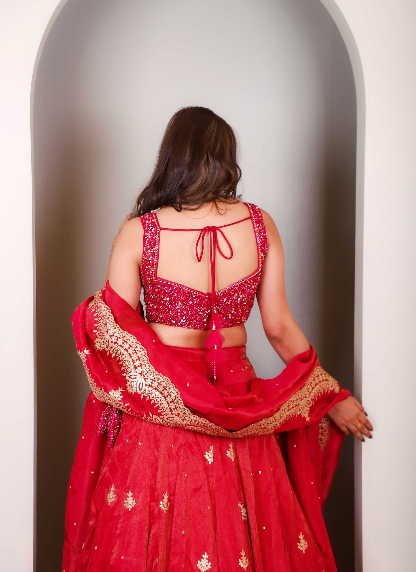 megenta pink lehenga set