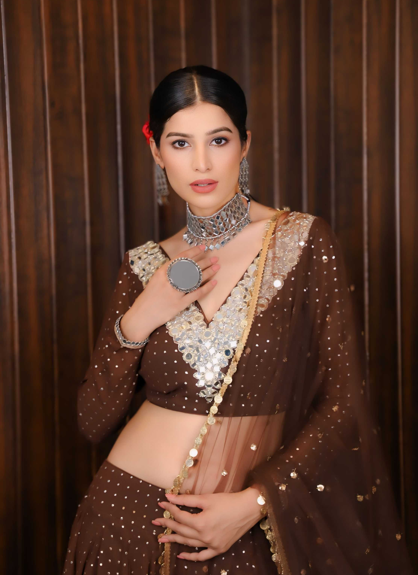 Brown Lehenga Set