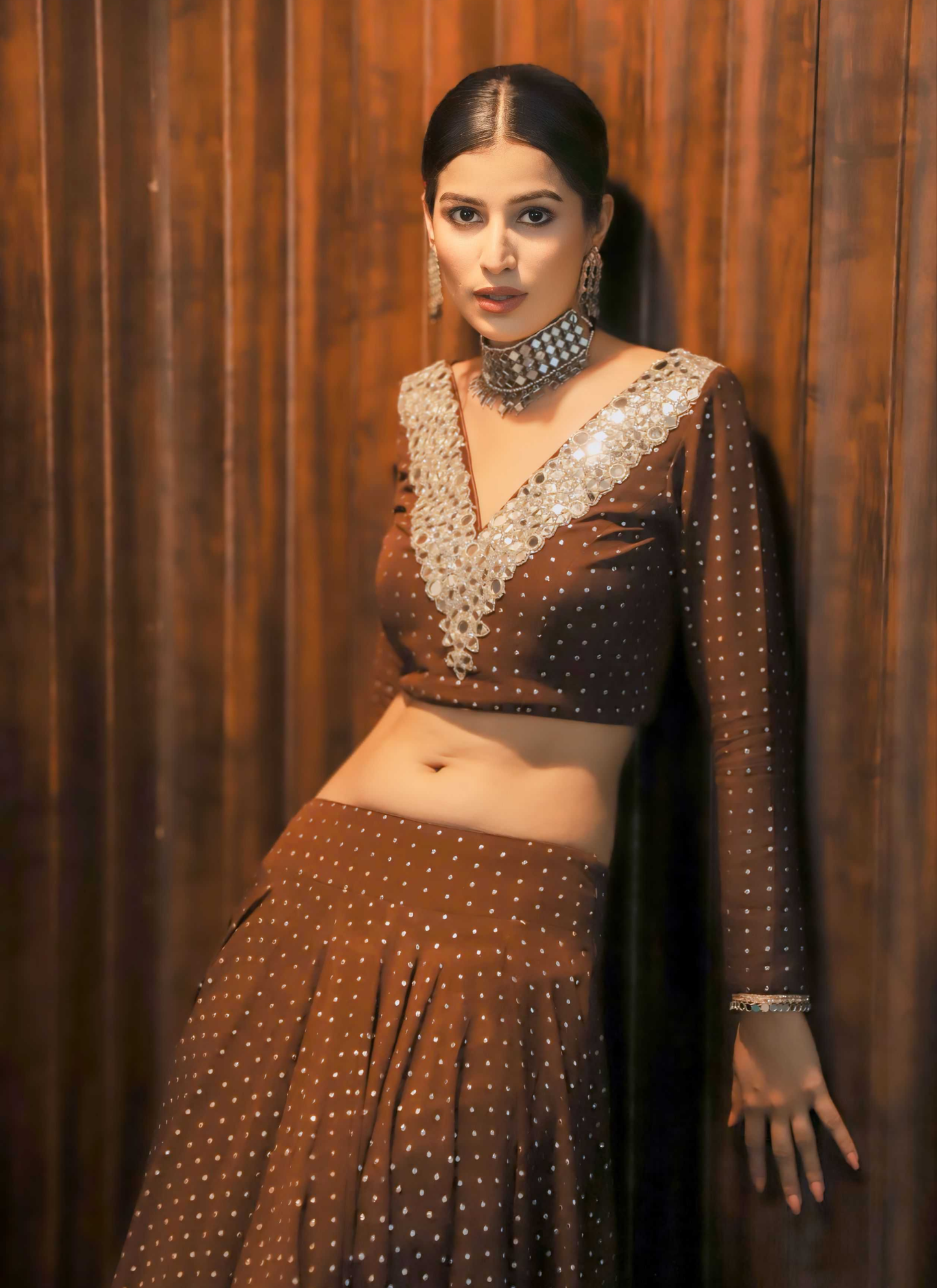 Brown Lehenga Set